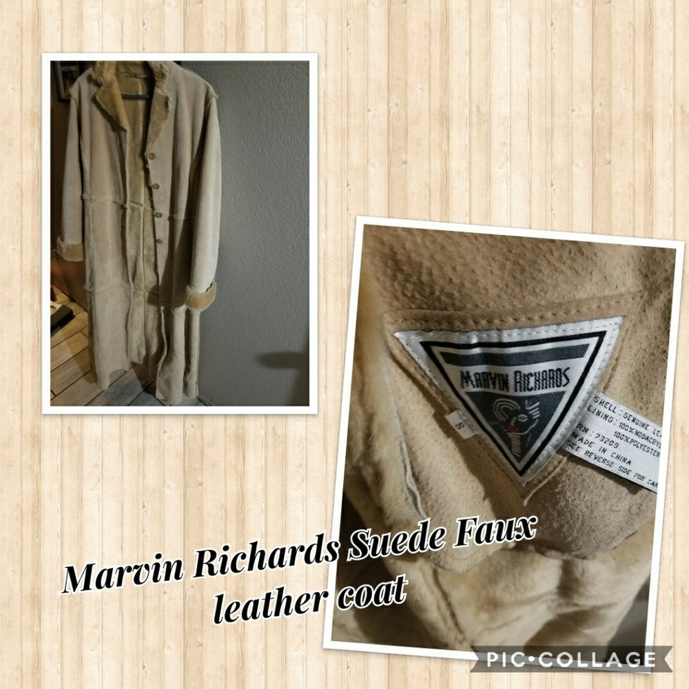 Marvin Richards Suede Faux Leather coat worn twice